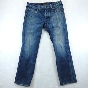 Haala Jeans Men 34x30 Crosby Medium Wash Cotton Mid Rise Straight USA Button Zip